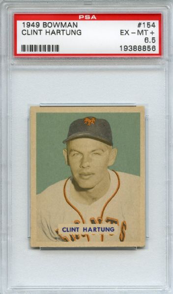 1949 Bowman 154 Clint Hartung PSA EX-MT+ 6.5