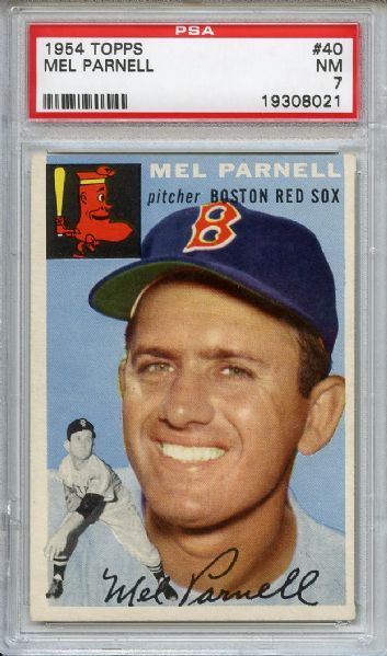 1954 Topps 40 Mel Parnell PSA NM 7