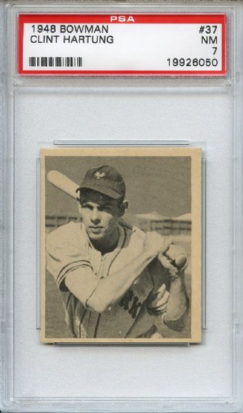 1948 Bowman 37 Clint Hartung PSA NM 7