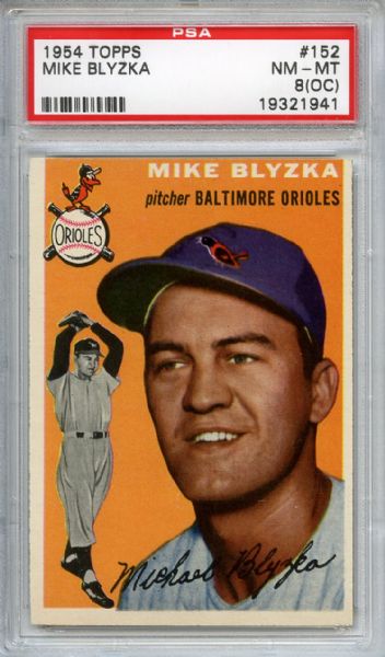 1954 Topps 152 Mike Blyzka PSA NM-MT 8 (OC)