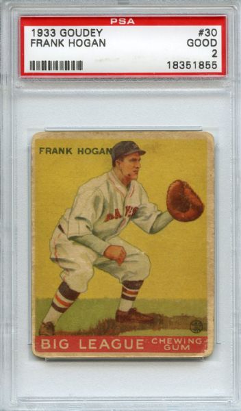 1933 Goudey 30 Frank Hogan PSA GOOD 2