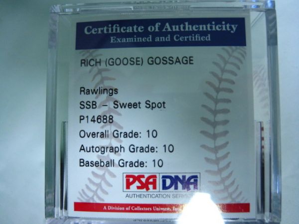 Goose Gossage Signed OML Baseball PSA/DNA GEM MT 10