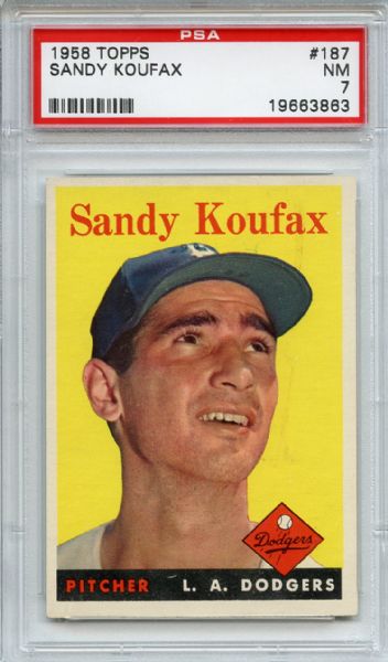 1958 Topps 187 Sandy Koufax PSA NM 7