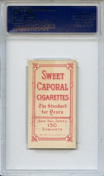 T206 Sweet Caporal Hal Chase Throwing White Cap PSA EX-MT 6