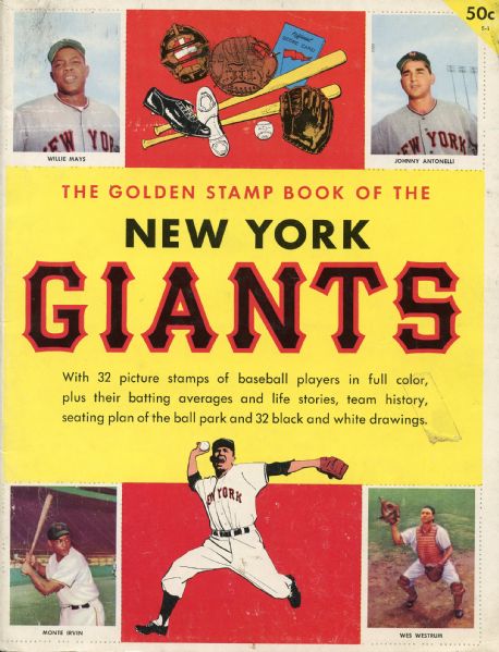 Complete 1955 New York Giants Golden Stamp Book w/Mays, Irvin and More
