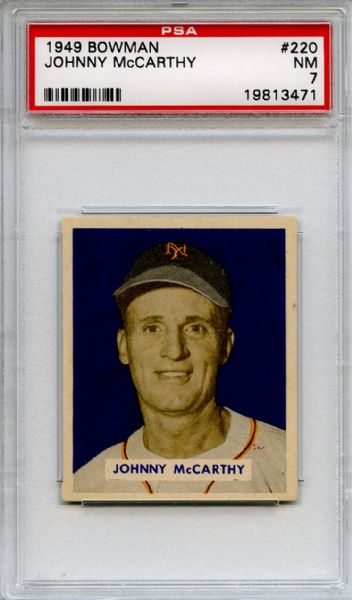 1949 Bowman 220 Johnny McCarthy PSA NM 7
