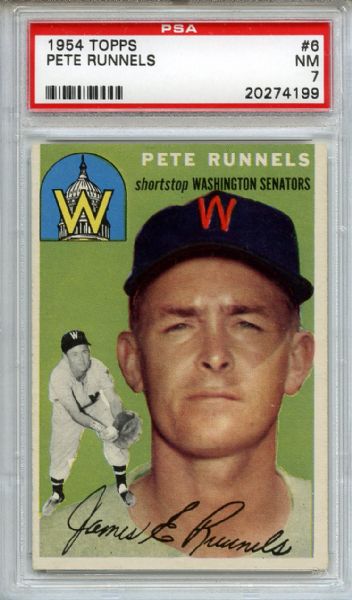 1954 Topps 6 Pete Runnels PSA NM 7