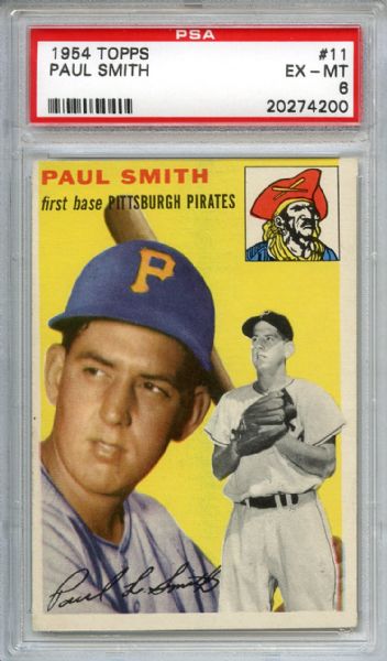 1954 Topps 11 Paul Smith PSA EX-MT 6