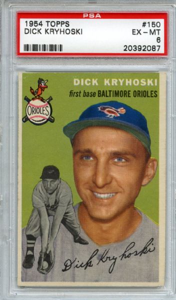 1954 Topps 150 Dick Kryhoski PSA EX-MT 6