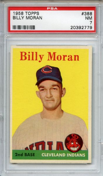 1958 Topps 388 Billy Moran PSA NM 7