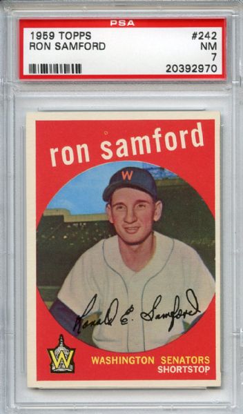 1959 Topps 242 Ron Samford PSA NM 7