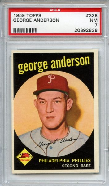 1959 Topps 338 Sparky Anderson Rookie PSA NM 7