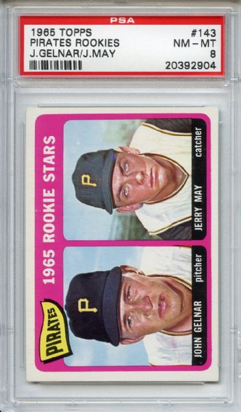 1965 Topps 143 Pittsburgh Pirates Rookies PSA NM-MT 8