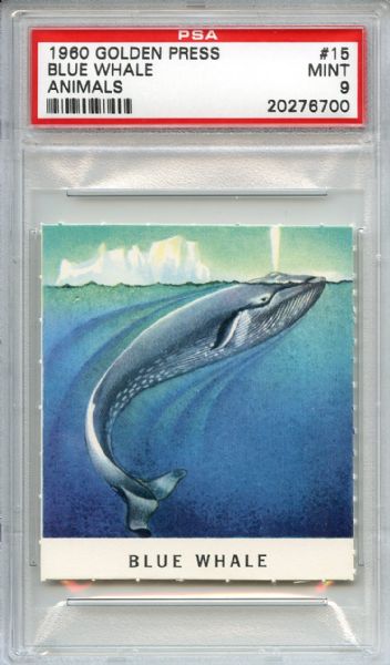 1960 Golden Press Animals 15 Blue Whale PSA MINT 9