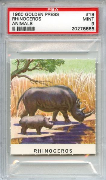 1960 Golden Press Animals 19 Rhinoceros PSA MINT 9