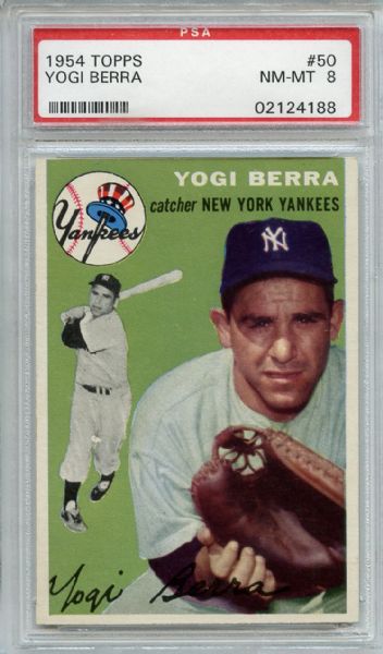 1954 Topps 50 Yogi Berra PSA NM-MT 8