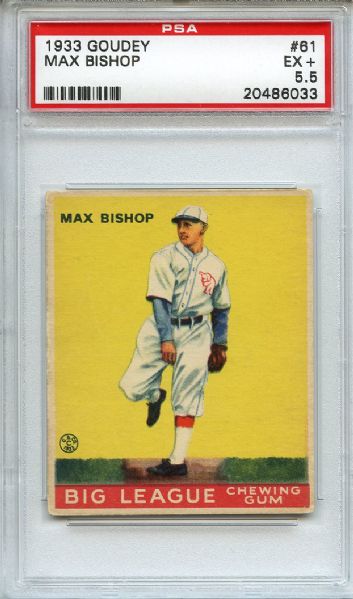 1933 Goudey 61 Max Bishop PSA EX+ 5.5