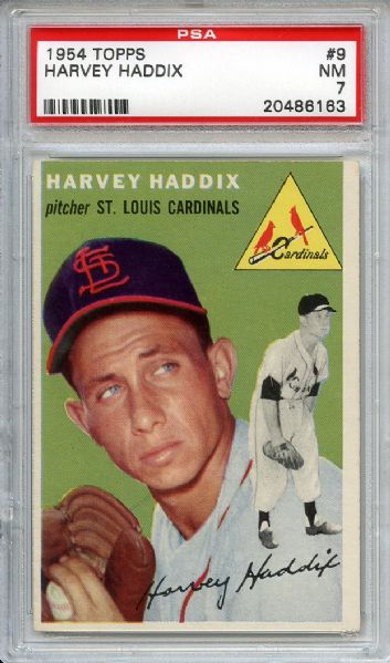 1954 Topps 9 Harvey Haddix PSA NM 7