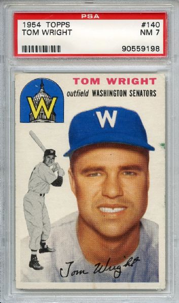 1954 Topps 140 Tom Wright PSA NM 7