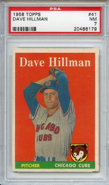 1958 Topps 41 Dave Hillman PSA NM 7