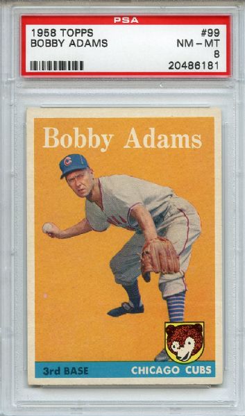 1958 Topps 99 Bobby Adams PSA NM-MT 8