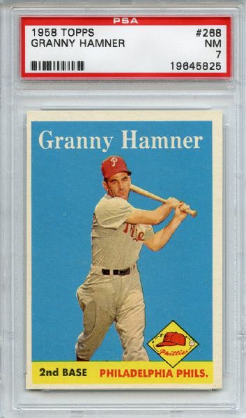 1958 Topps 268 Granny Hamner PSA NM 7