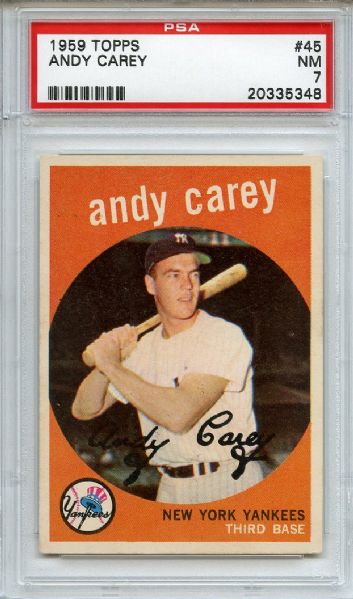 1959 Topps 45 Andy Carey PSA NM 7