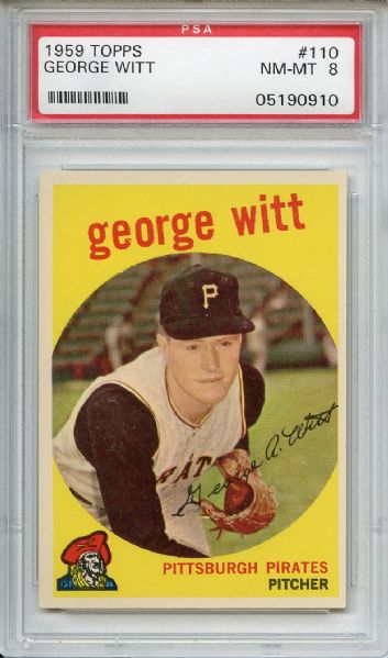 1959 Topps 110 George Witt PSA NM-MT 8