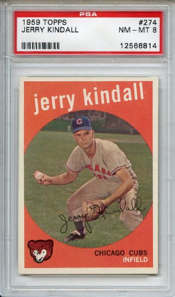 1959 Topps 274 Jerry Kindall PSA NM-MT 8