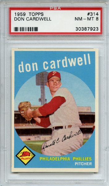 1959 Topps 314 Don Cardwell PSA NM-MT 8
