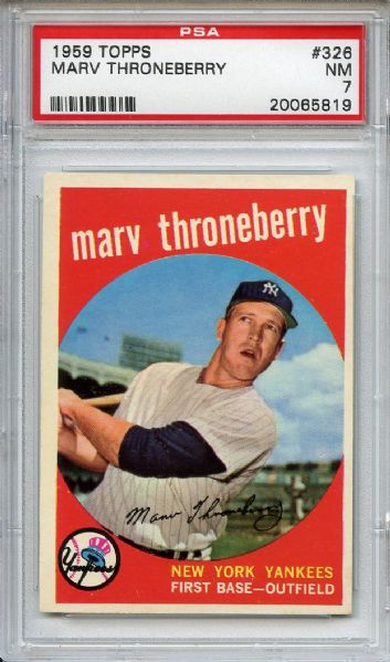 1959 Topps 326 Marv Throneberry PSA NM 7
