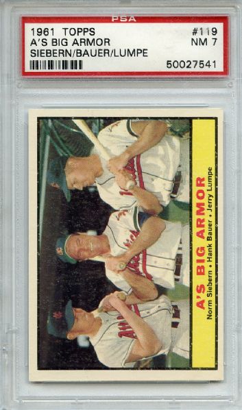 1961 Topps 119 A's Big Armour PSA NM 7