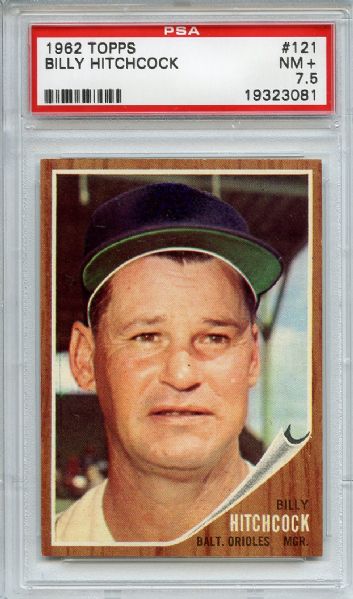 1962 Topps 121 Billy Hitchcock PSA NM+ 7.5