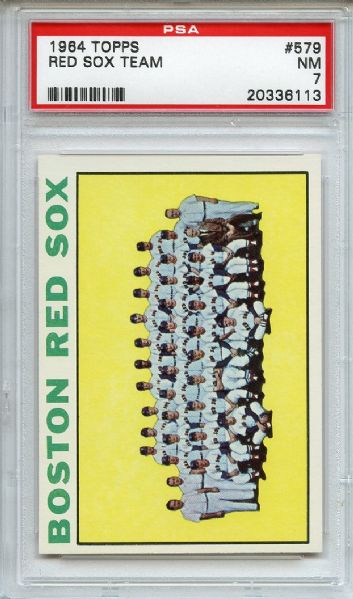 1964 Topps 579 Boston Red Sox Team PSA NM 7