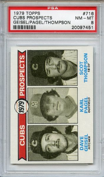 1979 Topps 716 Chicago Cubs Rookies PSA NM-MT 8