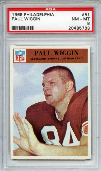 1966 Philadelphia 51 Paul Wiggin PSA NM-MT 8