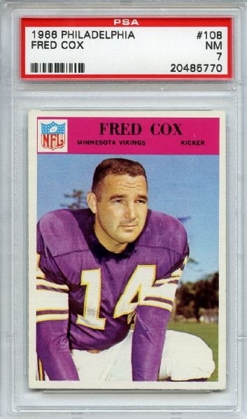 1966 Philadelphia 108 Fred Cox PSA NM 7