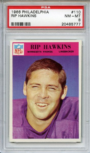 1966 Philadelphia 110 Rip Hawkins PSA NM-MT 8