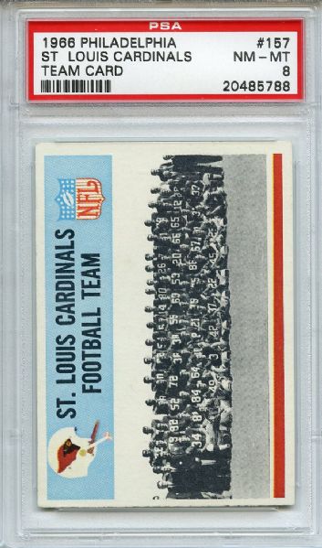1966 Philadelphia 157 St. Louis Cardinals Team Card PSA NM-MT 8