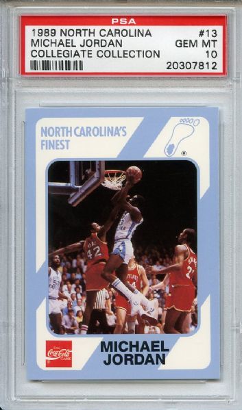 1989 North Carolina 13 Michael Jordan PSA GEM MT 10