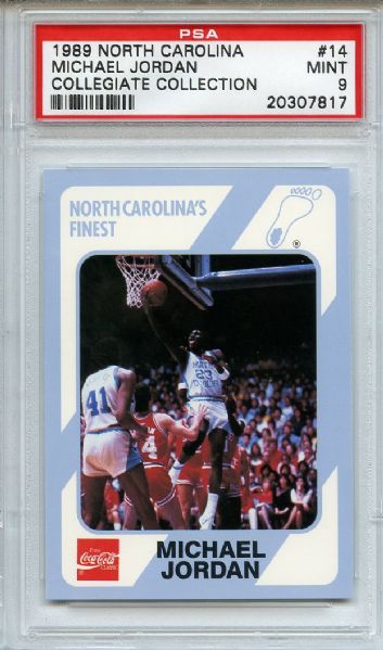 1989 North Carolina 14 Michael Jordan PSA MINT 9