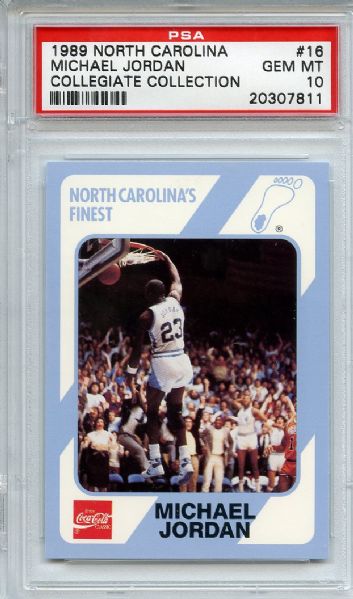 1989 North Carolina 16 Michael Jordan PSA GEM MT 10