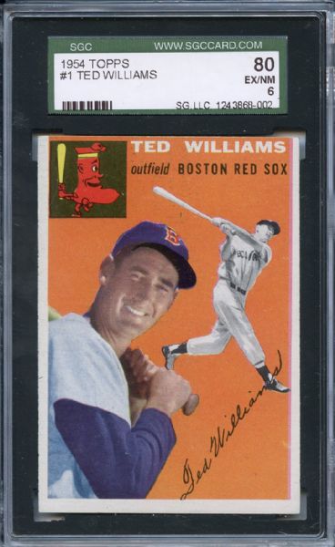 1954 Topps 1 Ted Williams SGC EX/MT 80 / 6