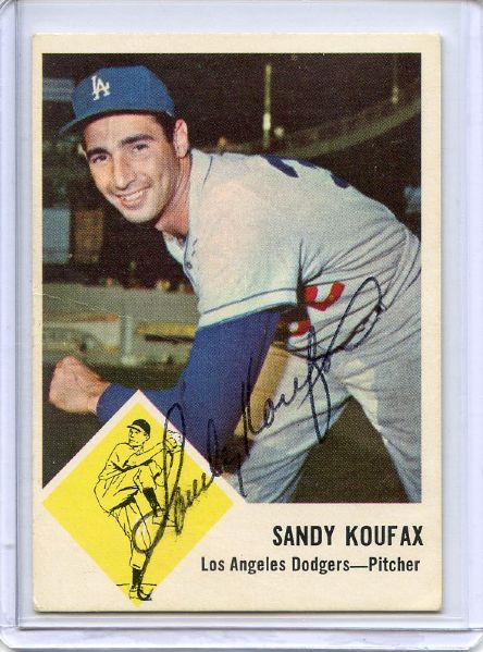 Sandy Koufax Signed 1963 Fleer Card JSA LOA