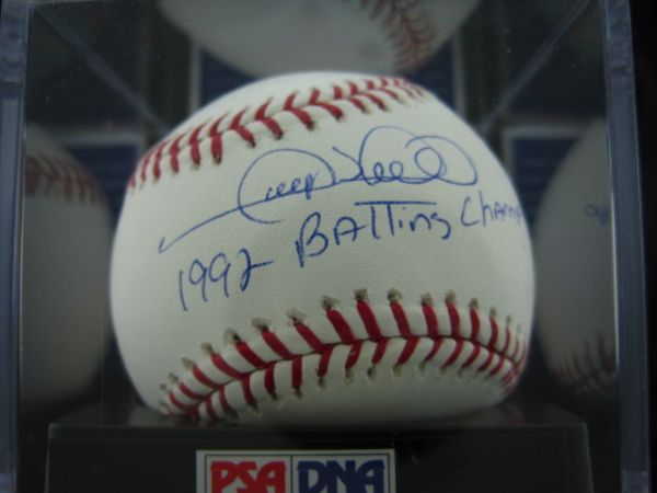 Gary Sheffield 1992 Batting Champ Signed OML Baseball PSA/DNA MINT 9