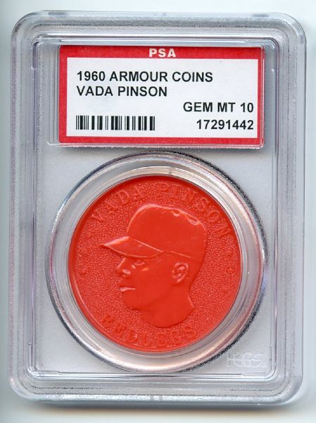 1960 Armour Coins Orange Vada Pinson PSA GEM MT 10 