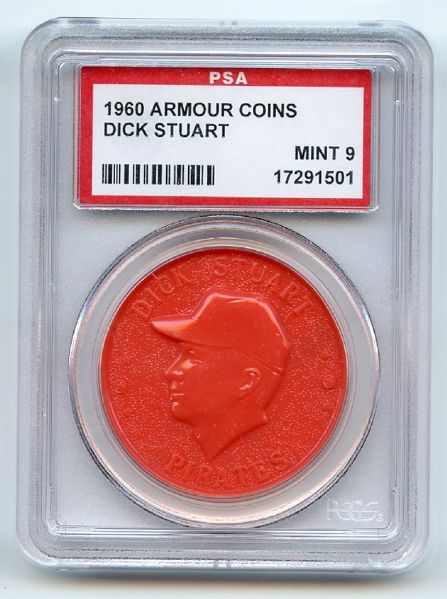 1960 Armour Coins Orange Dick Stuart PSA MINT 9 