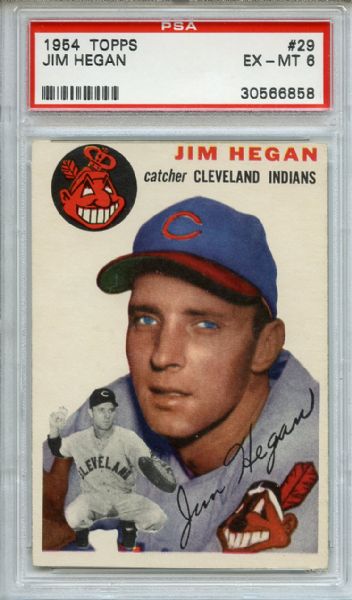 1954 Topps 29 Jim Hegan PSA EX-MT 6