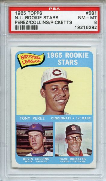 1965 Topps 581 NL Rookie Stars Tony Perez PSA NM-MT 8