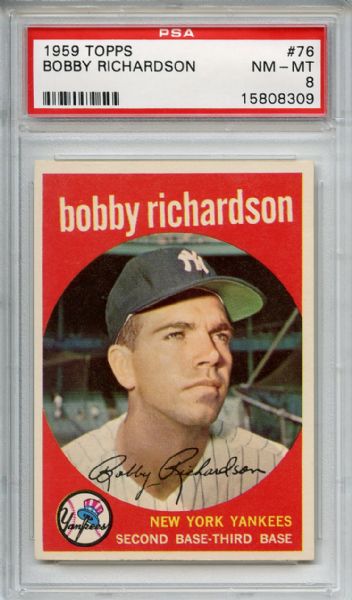 1959 Topps 76 Bobby Richardson PSA NM-MT 8